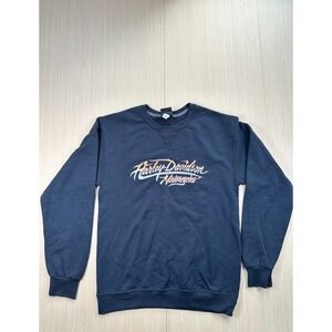 Harley-Davidson Motorcycles Sweatshirt Women's Black Back Winged Skull Graphic